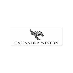 Simple Elegant Minimalist Name, Sea Turtle #4-7 Self-inking Stamp