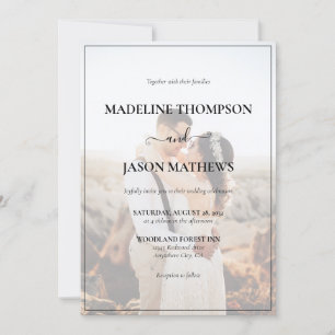 Simple Elegant Minimalist Photo Wedding Invitation