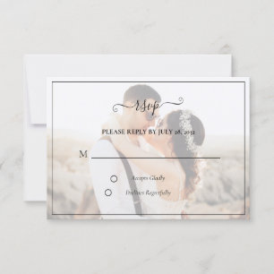 Simple Elegant Minimalist Photo Wedding RSVP Card