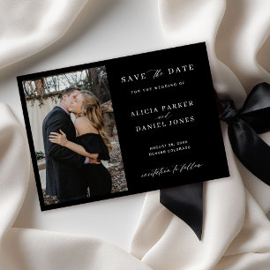 Simple elegant minimalist photo wedding save the d date