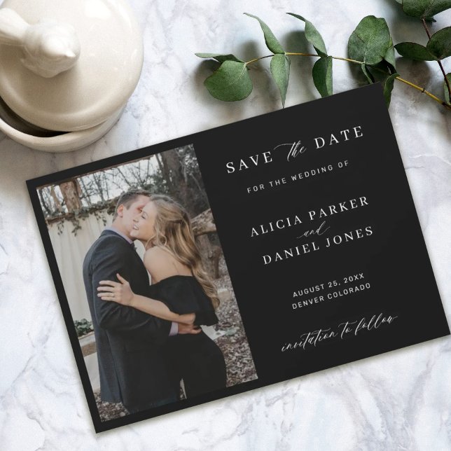 Simple elegant minimalist photo wedding save the d date (Creator Uploaded)