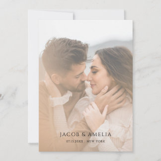 Simple Elegant Minimalist Photo Wedding Save The Date