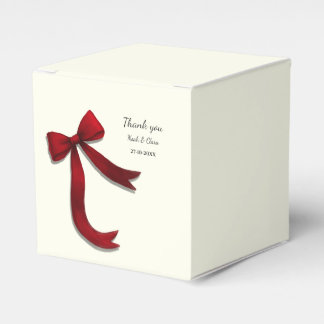 Simple Elegant Minimalist Red Bow Classic Favor Box
