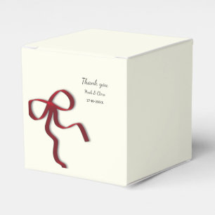 Simple Elegant Minimalist Red Bow Classic Favor Box