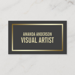 Simple Elegant Minimalist Silver Business Card