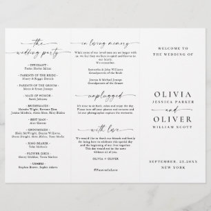Simple Elegant Minimalist Wedding Ceremony Program