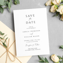 Simple Elegant minimalist wedding Save the date In