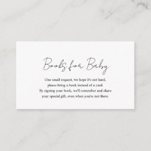 Simple Elegant Modern Baby Shower Books for Baby Enclosure Card