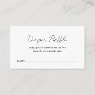 Simple Elegant Modern Baby Shower Diaper Raffle Enclosure Card