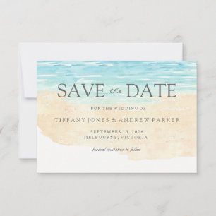 Simple Elegant Modern Beach Wedding Save The Date