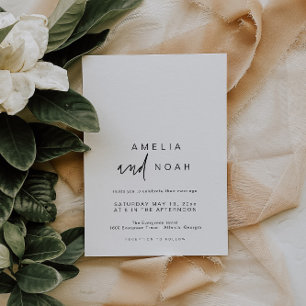 Simple Elegant Modern Calligraphy Wedding  Invitation