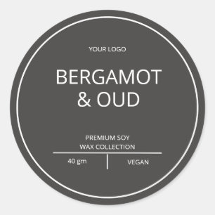 Simple Elegant Modern Candle Classic Round Sticker