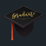 Simple Elegant Modern Chic Black Gold Graduation Cap Topper<br><div class="desc">Simple Elegant Modern Chic Black Gold Graduation Cap Topper</div>
