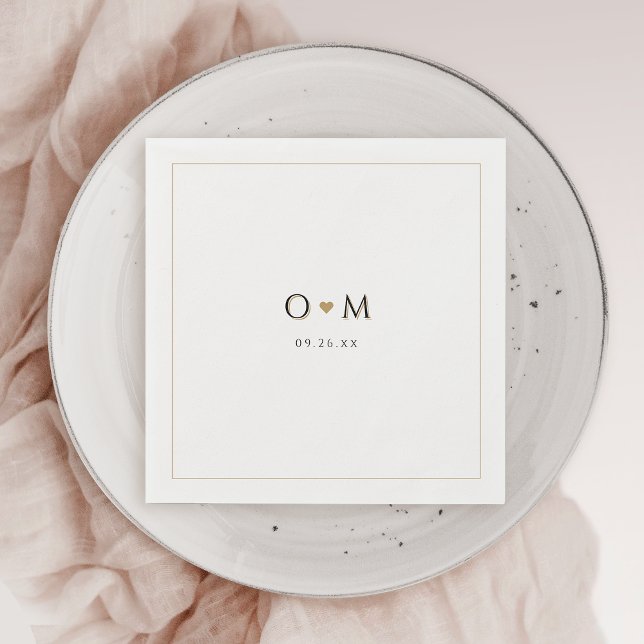 Simple Elegant Modern Classy Wedding Monogram Napkin (Simple Elegant Modern Classy Wedding Monogram Napkins)