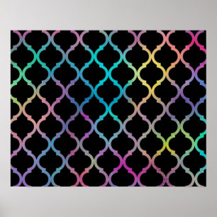 Simple Elegant Modern Colorful Moroccan Pattern   Poster