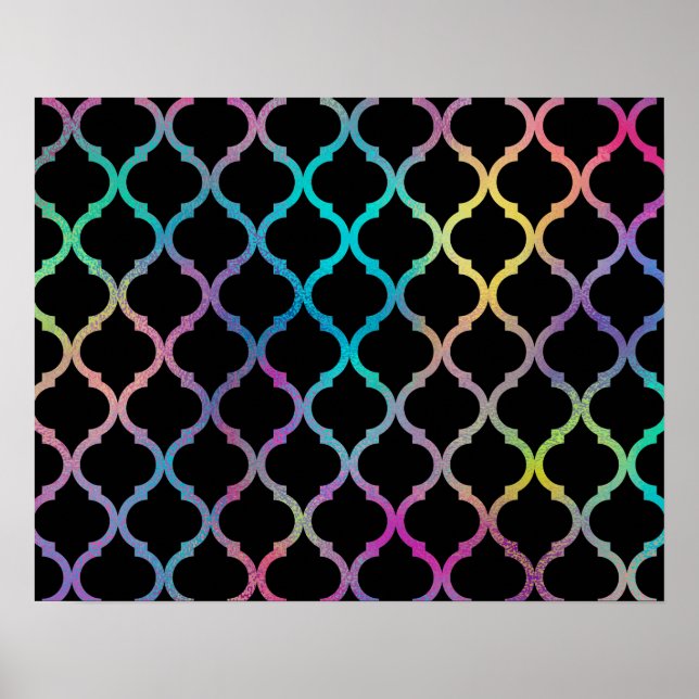 Simple Elegant Modern Colorful Moroccan Pattern | Poster (Front)