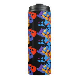 Simple elegant modern Colourful ART OF FISH Thermal Tumbler
