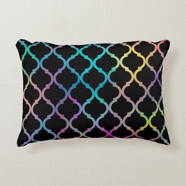 Simple Elegant Modern Colourful Moroccan Pattern | Accent Pillow (Front)