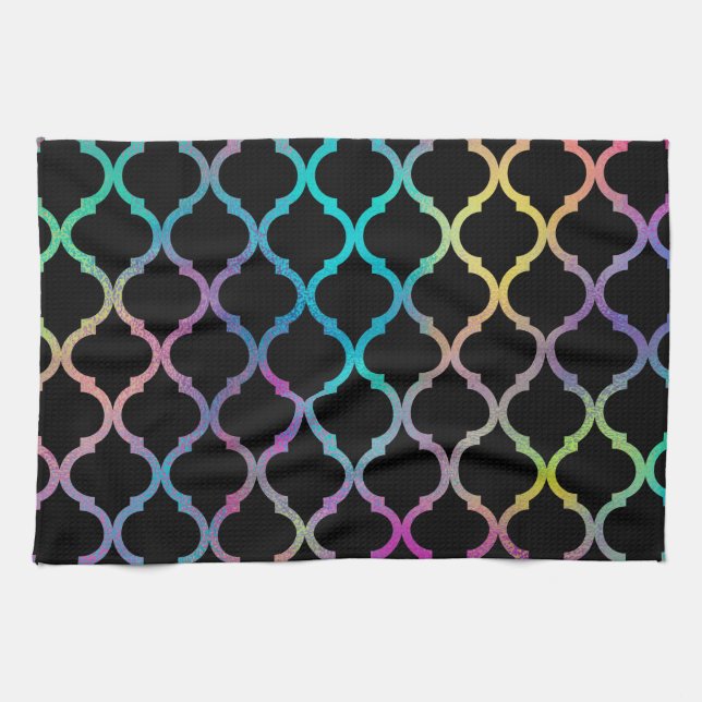 Simple Elegant Modern Colourful Moroccan Pattern | Kitchen Towel (Horizontal)
