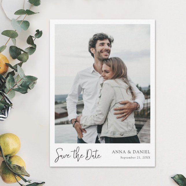 Simple Elegant Modern Custom Save the Date Photo Invitation (Creator Uploaded)