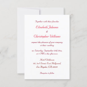 Simple Elegant Modern Custom Wedding Invitation