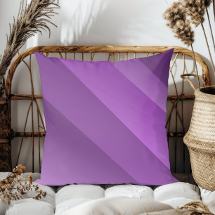 Simple Elegant Modern Diagonal Stripes Purple Throw Pillow