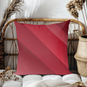 Simple Elegant Modern Diagonal Stripes Red Throw Pillow