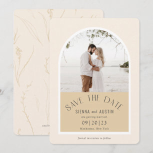 Simple Elegant Modern Earth Tones Beige Wedding Save The Date