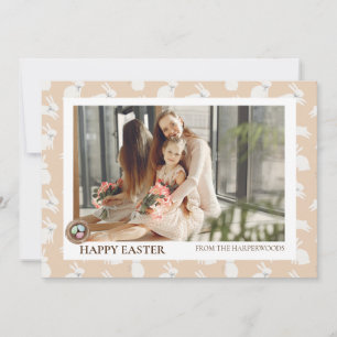 Simple Elegant Modern Easter Egg family photo Holi Holiday Card