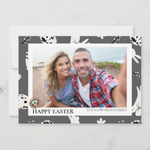 Simple Elegant Modern Easter Egg family photo Holiday Card