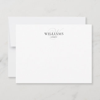 Simple Elegant Modern Family Monogram  Card
