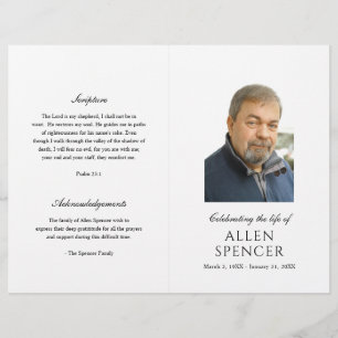 Simple Elegant Modern Funeral Program