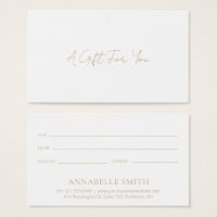 Simple Elegant Modern Gold Certificat cadeau