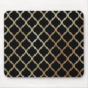 Simple Elegant Modern Gold Moroccan Pattern Mouse Pad