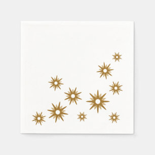 Simple Elegant Modern Gold Starburst Design Napkin