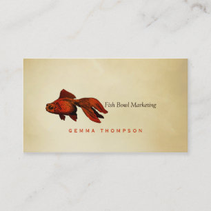 simple elegant modern goldfish zen paper gold fish business card
