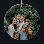 Simple Elegant Modern Hanukkah family Photo Ceramic Ornament<br><div class="desc">Simple Elegant Modern Hanukkah family Photo</div>