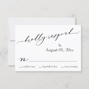Simple, Elegant, Modern Kindly Respond RSVP Card