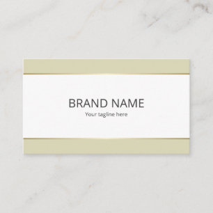 Simple Elegant Modern Luxury Beige Brown Gold Line Business Card