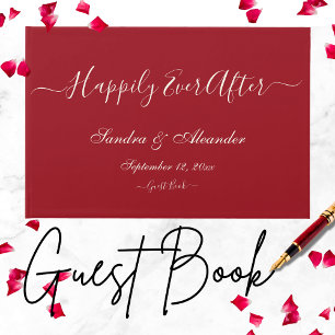 Simple Elegant Modern Minimal Classic Red wedding Guest Book