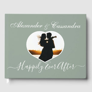 Simple Elegant Modern Minimal Sage Green wedding Guest Book