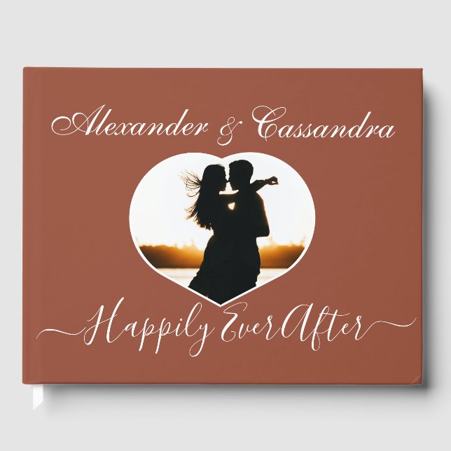 Simple Elegant Modern Minimal Terracotta wedding  Guest Book (Front)