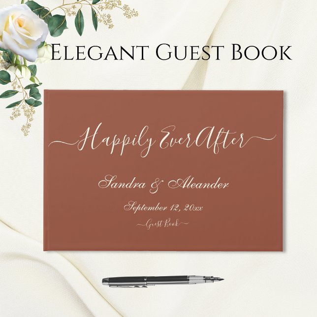 Simple Elegant Modern Minimal Terracotta wedding Guest Book (Creator Uploaded)