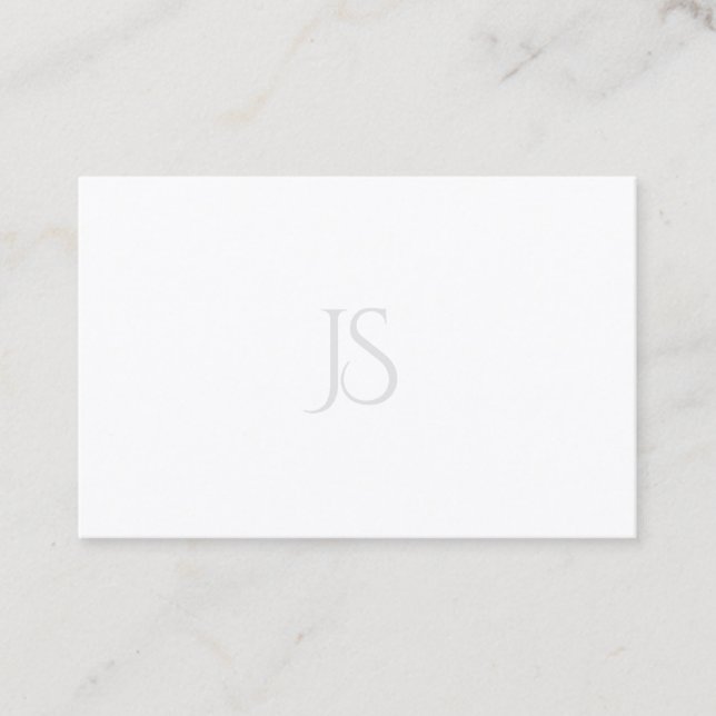 Simple Elegant Modern Minimalist Monogram Template Business Card (Front)