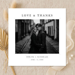 Simple Elegant Modern Minimalist Photo Square Thank You Card