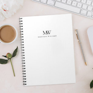 Simple Elegant Modern Monogram Notebook
