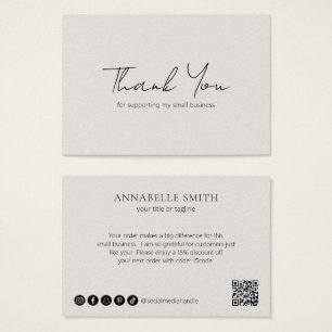 Simple Elegant Modern Neutral Beige Order Insert