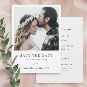Simple Elegant Modern Photo Save the Date Card
