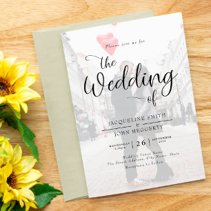 Simple Elegant Modern Photo Wedding Invitation
