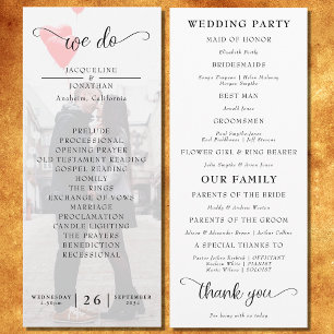 Simple Elegant Modern Photo Wedding Program